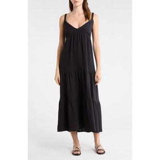 Steve Madden Elianna Sleeveless Midi Dress in Black at Nordstrom, Size X-Small