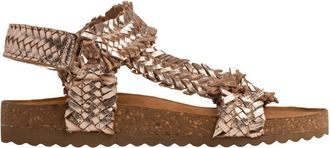 Naughty Monkey Womens River Dance Woven Sandal In Champagne