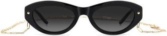 Carolina Herrera HER 0406/S 52mm Cat Eye Sunglasses in Black/dark Grey Sf at Nordstrom