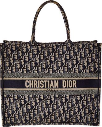 Dior Blue Canvas Book Tote (Authentic Pre-Loved)