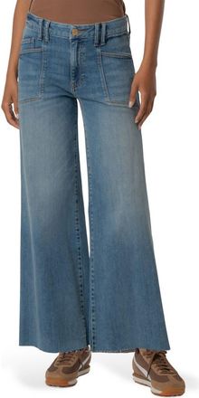 Kut from the Kloth Meg High Waist Raw Hem Wide Leg Jeans in Adorably at Nordstrom, Size 10