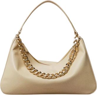 Twinset Beige leren hobo tas Liliane - Dames - Handtassen - Beige - ONE Size - Katoen - Tassen