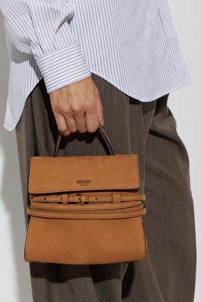 Moschino Suede Bag Tie Me, Womens, Brown