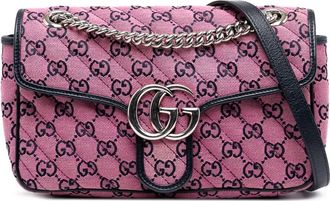 Gucci Pre-owned Gucci Medium GG Marmont Matelasse Diagonal GG Canvas Shoulder Bag Ladies 443497 520981