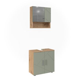 Vicco Conjunto De Muebles De Ba&ntilde;o Irma, Verde Salvia, 2 Partes, Vicco