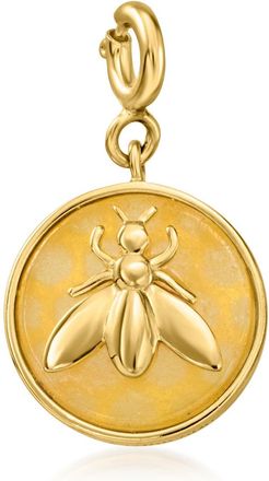 Ross-Simons Yellow Jade Bumblebee Charm in 18kt Gold Over Sterling