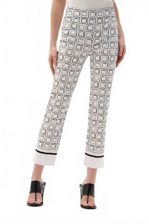 Joseph Ribkoff Millennium Printed Straight Leg Pull On Pants In Vanilla/multi