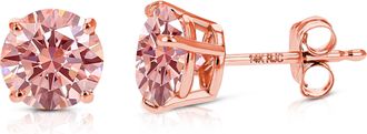 Vir Jewels 2 cttw Pink Lab Grown Diamond Stud Earrings in 14K Gold With Push Backs For Women
