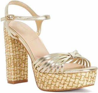 Dune London Minogue Ankle Strap Platform Sandal in Gold at Nordstrom, Size 9.5Us