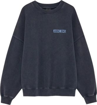 Anine Bing Miles Sweatshirt - Dames - Sweatshirts - Blauw - XS - Katoen - Hoodies & sweatvesten