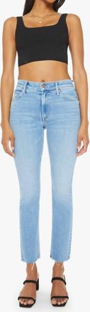 Mother Mid Rise Dazzler Ankle Fray Jeans In Blessing In Disguise