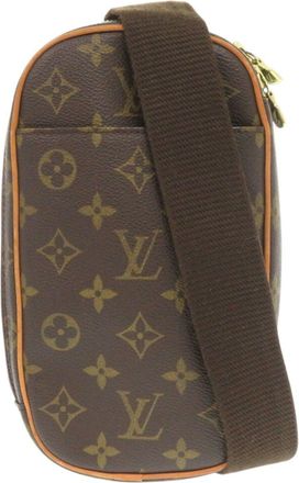 Louis Vuitton Brown Monogram Pochette Sling Bag (Pre-Owned)