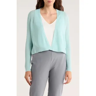 Eileen Fisher Organic Linen & Organic Cotton Blend Cardigan in Pool at Nordstrom Rack, Size Xx-Small