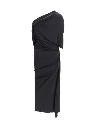 Balenciaga Draped Asymmetric Dress - Black
