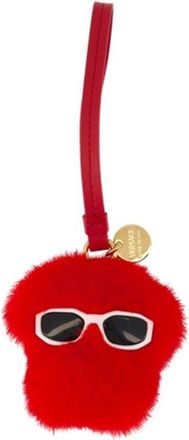 Versace Charm Keychain - Leather - Red