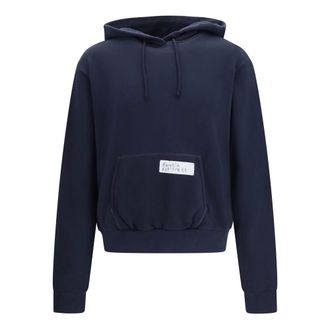 Maison Margiela Hooded Sweatshirt met centrale zak - Heren - Sweatshirts & Hoodies - Blauw - Maat: M Katoen