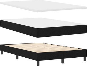 vidaXL Vidaxl - Box Spring Bed with Mattress Black 120 x 190 cm Fabric