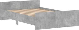 vidaXL Bed Frame without Mattress Concrete Grey 120x190 cm Small Double Vidaxl