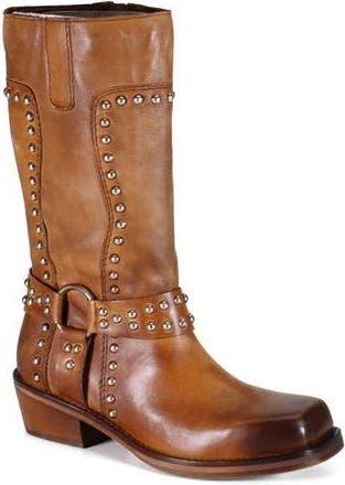 Diba VAL UABLE Leather Mid Calf Studded Harness Boot in Tan at Nordstrom, Size 6.5