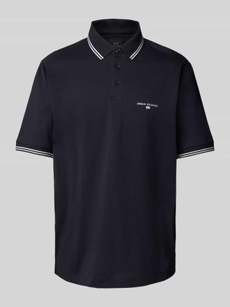 A|X Armani Exchange Poloshirt mit Label-Print in Marine, Größe XXL