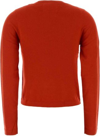 Extreme Cashmere Womens Red Cotton Blend N&acirc;&deg;451 Sweater Tomato Exterior: Cashmere Maglieria