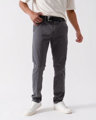Boss Orange by Hugo Boss Mens Slim Fit Chinos in Stretch-Cotton Satin NOS - Grey - Size 32W/30L