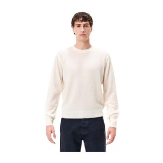 Cycle Omar Ronde Hals Alpaca Trui - Heren - Truien - Wit - Maat: XL Wol