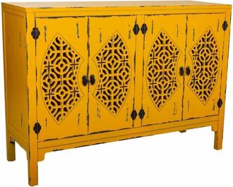 Wanderlust Deco Wanderlust Deco - Aparador De Madera Amarillo 120x40x86.5 Cm