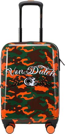 Von Dutch Orange Camo 20In Expandable Hardside Spinner Carry-On Suitcase