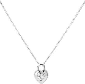 Made by Mary CZ Heart Pendant Necklace in Silver at Nordstrom, Size 16
