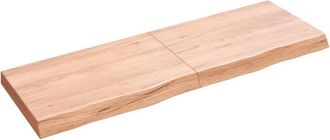 vidaXL Encimera baño madera maciza tratada marrón claro 120x40x(2-6)cm Vidaxl
