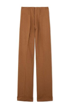 Fortela Farrah Pences Flannel Trousers in Camel at Nordstrom, Size 42 Eu