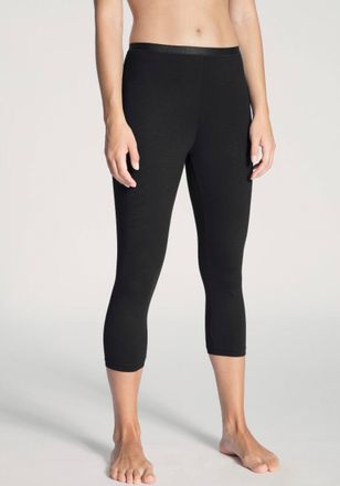 CALIDA Leggings CALIDA Natural Comfort, Damen, Gr. XS (36/38), N-Gr, schwarz, Single Jersey, Obermaterial: 92% Baumwolle, 8% Elasthan, unifarben, figurbetont