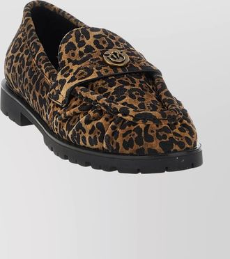 Pinko animal print loafers rubber sole