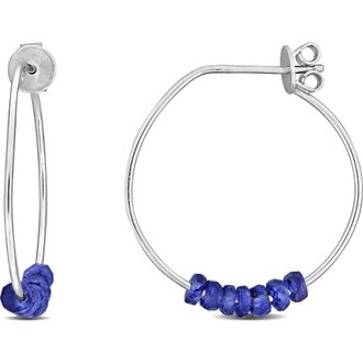 Delmar Faceted Hoop Earrings in Blue Sapphire at Nordstrom Rack