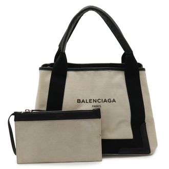 Balenciaga Black Canvas Handbag Pouch Tote Bag (Pre-Owned)