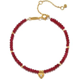 Satya Jewelry Healing Heart Red Onyx Heart Bracelet at Nordstrom