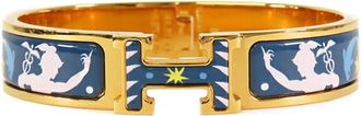 Herm&egrave;s 2010-2025 smalle Sous le Charm d Orphee Clic H PM emaille armband - Blauw
