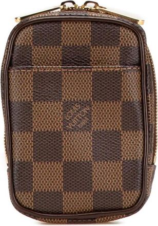 Louis Vuitton Pre-owned Clutches, female, Brown, Size: ONE SIZE Pre-owned Zip Closure Small Bag with a Pattern Portable Accessories Carrier