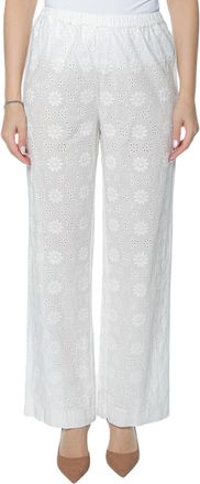 MC2 Saint Barth Wide-Leg Pants with Intricate Eyelet Lace Detail