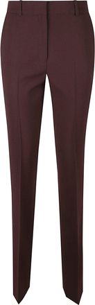 Iro Slim Fit Tailored Pants with Clean Lines in Rich Burgundy