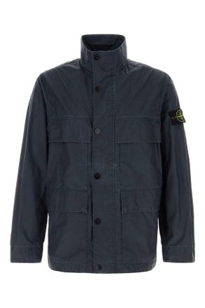 Stone Island Navy Blue Polyester Blend Jacket
