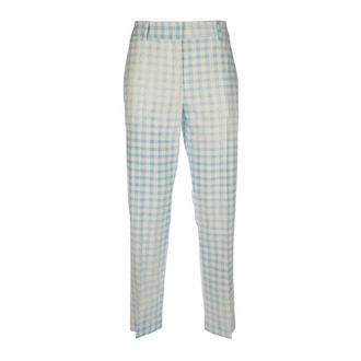 Ermanno Scervino Straight Trousers, female, Blue, Size: S Vichy Check Pants