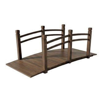 Relaxdays Relaxdays Puente Jard&iacute;n Con Barandilla, Madera De Abeto, Para Estanque, 55x150x67 Cm, Carga 150 Kg, Marr&oacute;n