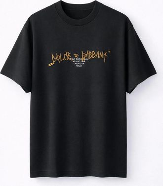 Dolce & Gabbana Mens Mens Black Dolce & Gabbana Good Vibes Milano T-Shirt - Size: 34/32