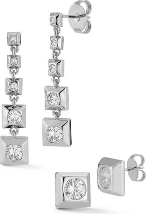Glaze Jewelry Cubic Zirconia Drop & Stud Earrings Set in Silver at Nordstrom Rack
