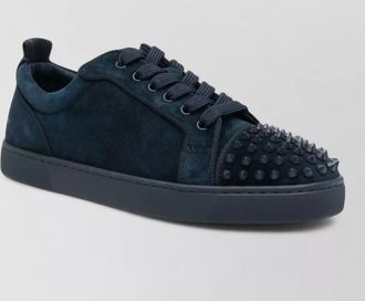 Christian Louboutin leather spike-embellished lace-up sneakers