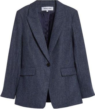 Veronica Beard Vega Wool Dickey Jacket in Blue Melange at Nordstrom, Size 00