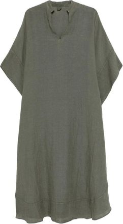 120% Lino Shirt Kleedjes - Dames - Casual kleedjes - Groen - M - Kleedjes