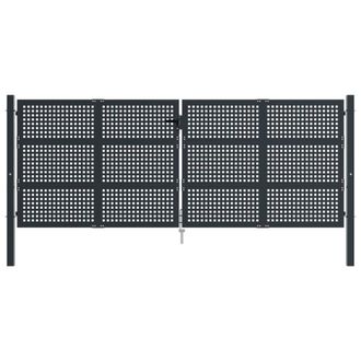 Berkfield Home Durable Garden Gate Anthracite 400x200 cm Steel in Dark Grey